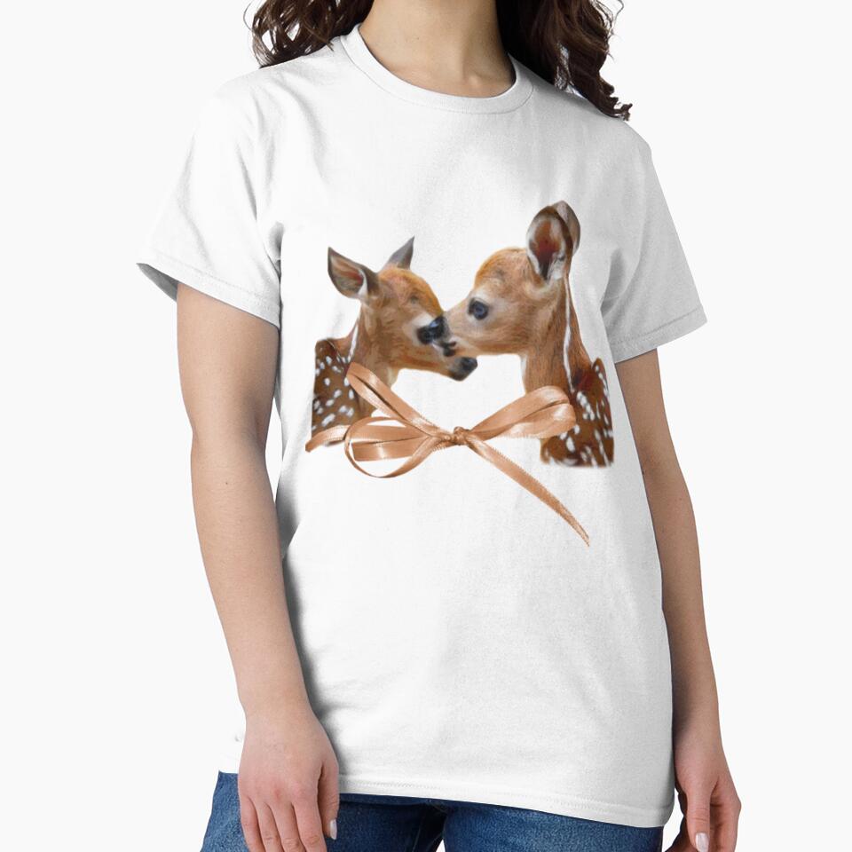 Baby deers with ribbon bow by Pixiedrop