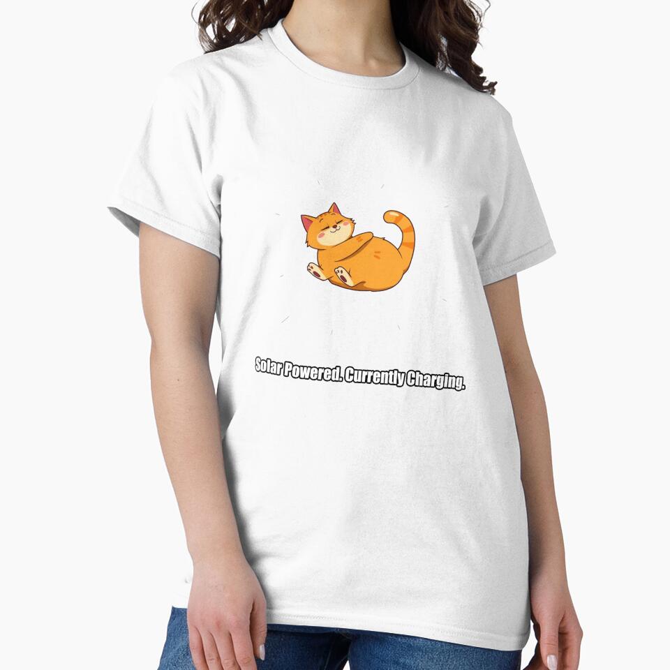 Orange Cat - Solar Powered Currently Charging - Funny Sunbathing Cat Gift by pawdrops
