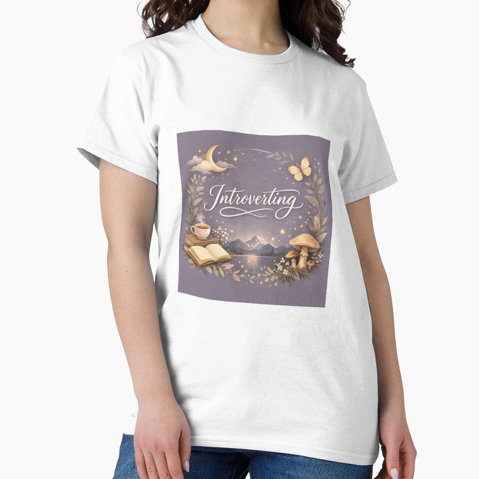Introverting Aesthetic Moonlight Pretty Design – Cozy Introvert Art Print by Sanika arts