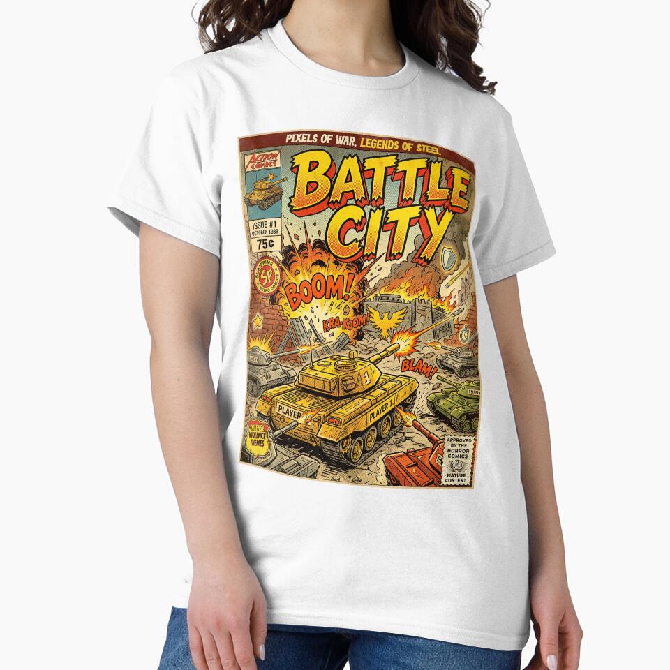 Battle City Arcade Game Retro Vintage Comic Cover Art by Back2Collage