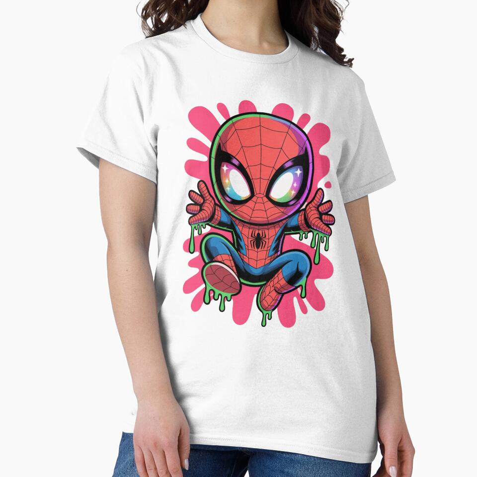 Neon Drip Spider Hero – Cute Kawaii Street Art Style by Dospart