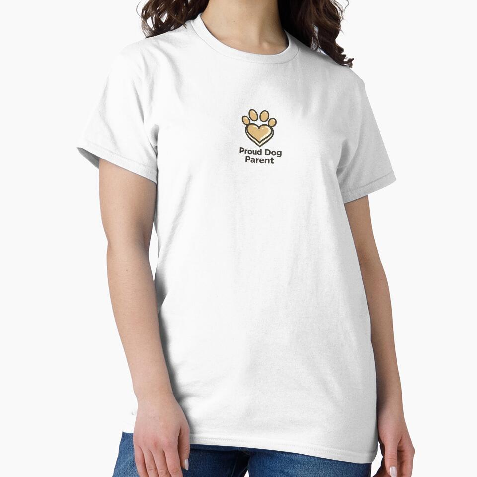 Proud Dog Parent – Minimalist Heart Paw Print Dog Lover Design by SillyCowStudio