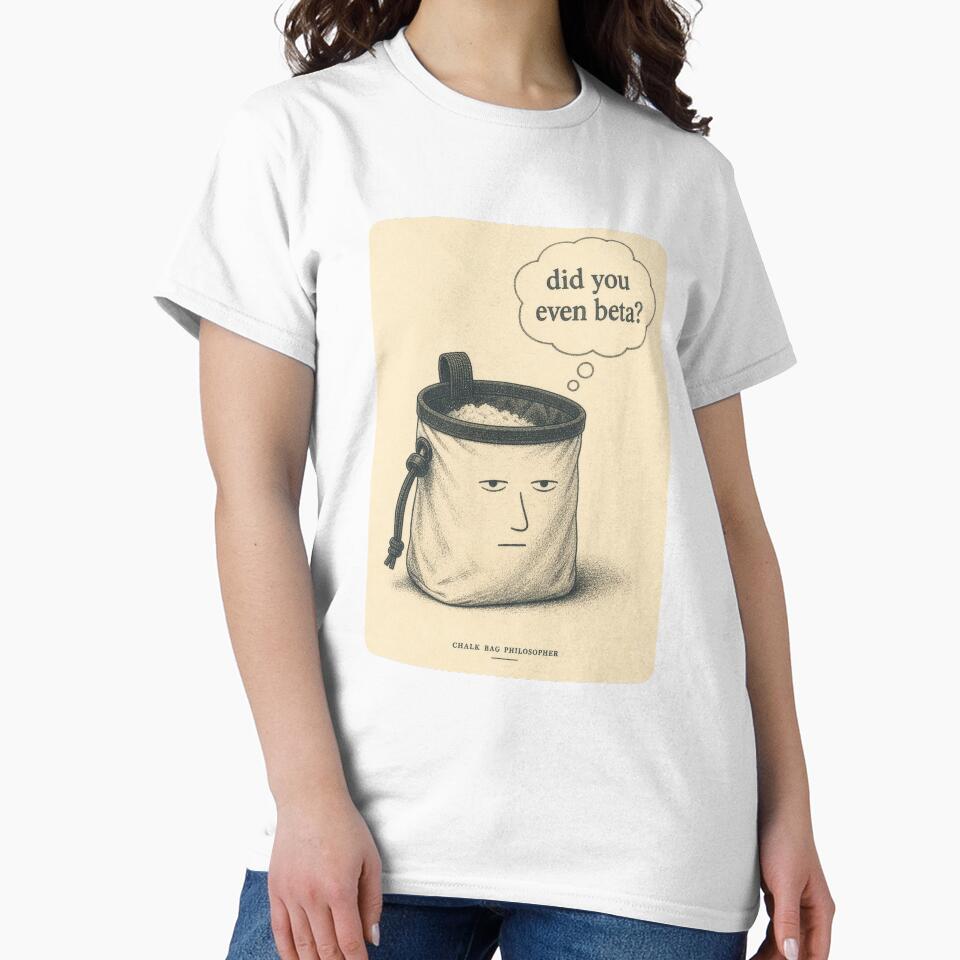 Chalk Bag Philosopher Funny Climbing Illustration Tee Sticker Bouldering Gift by sharifex