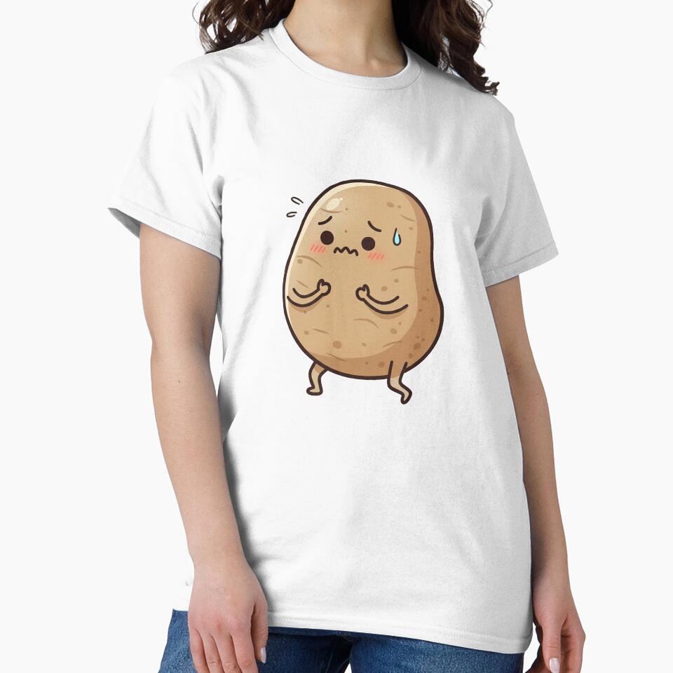 Worried Potato – Funny Anxiety Mascot Art Purple by Strange Comforts