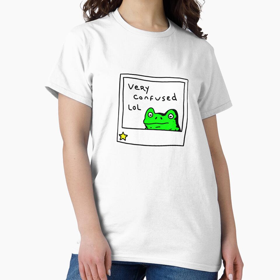 Confused Frog Polaroid - "No Thoughts, Just Vibes" by JBartworks