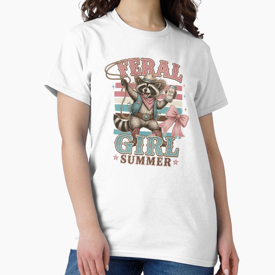 Feral Raccoon Western Cowboy Aesthetic, Funny Trash Panda Cowgirl Summer Art, Cute Retro Cowboy Raccoon Design by VectorJoy