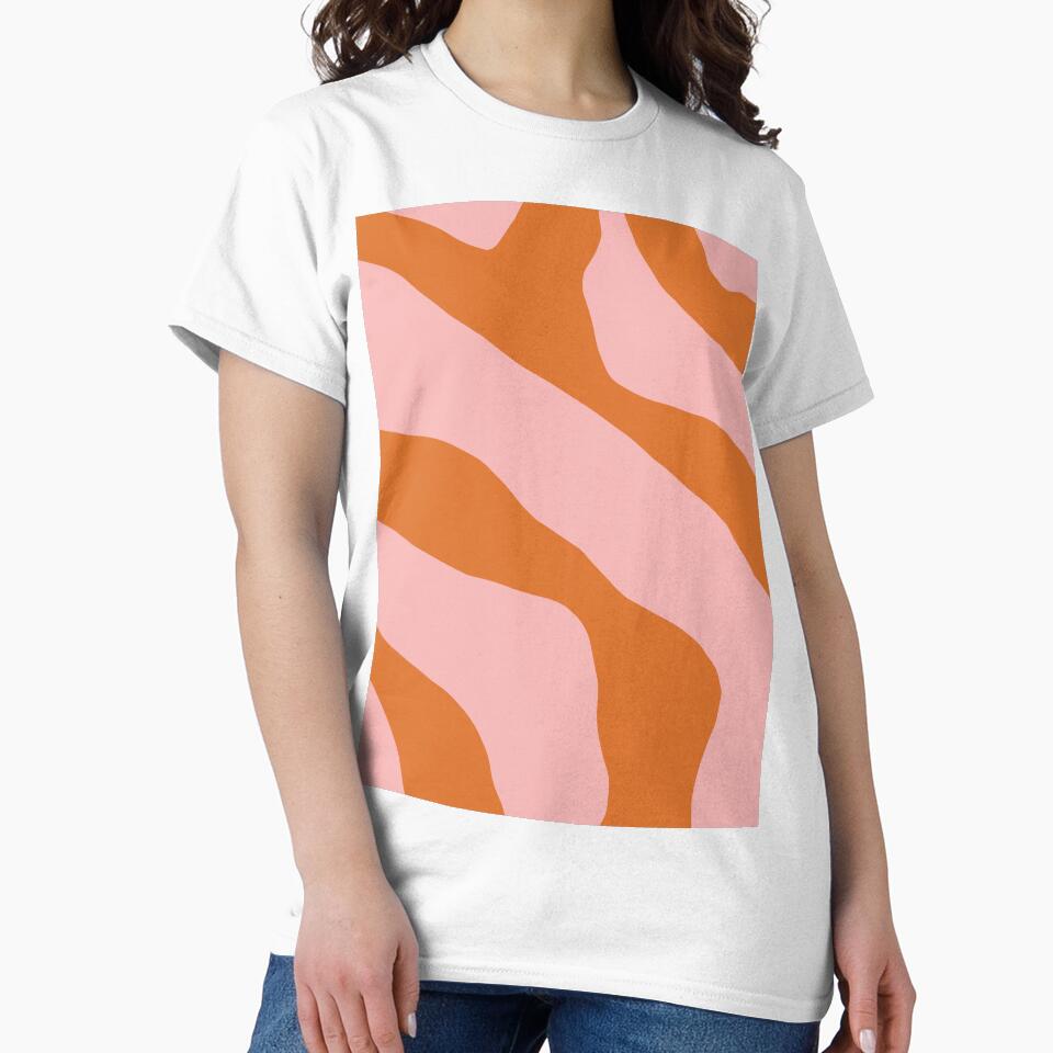 Pink and Orange Abstract Organic Forms Contemporary Aesthetic Pattern by kierkegaard