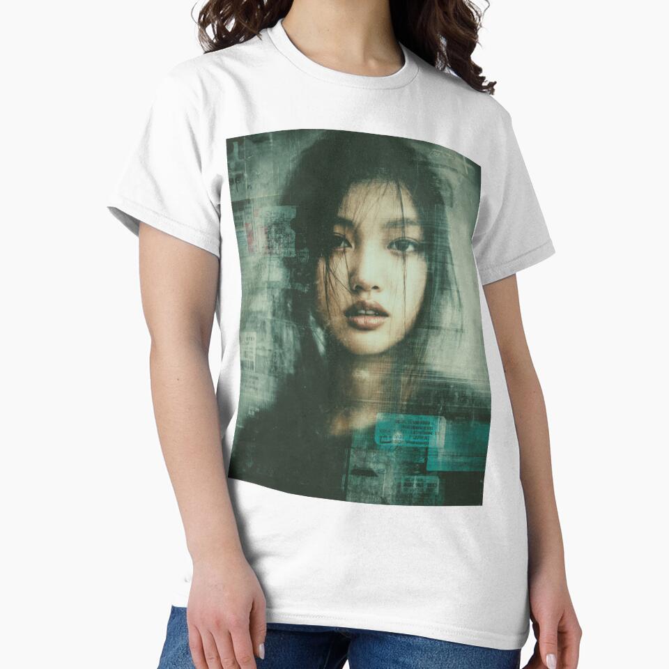 Liminal Glitch Muse Tech-Noir Dream Portrait by WartonnoArt