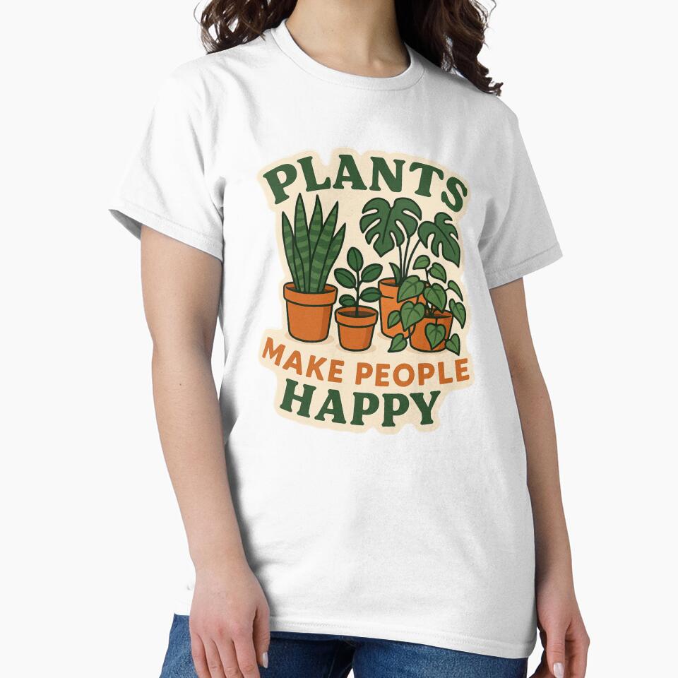 Plants Make People Happy | Botanical Greenery Design by Harprints.Studio
