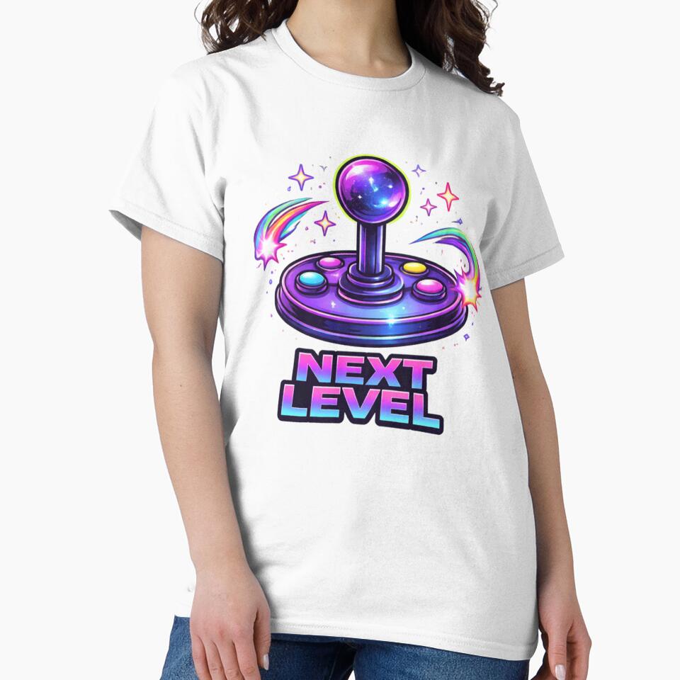 Next Level Retro Arcade Joystick – Neon Gamer Vaporwave Gaming Design by NuniDesigns