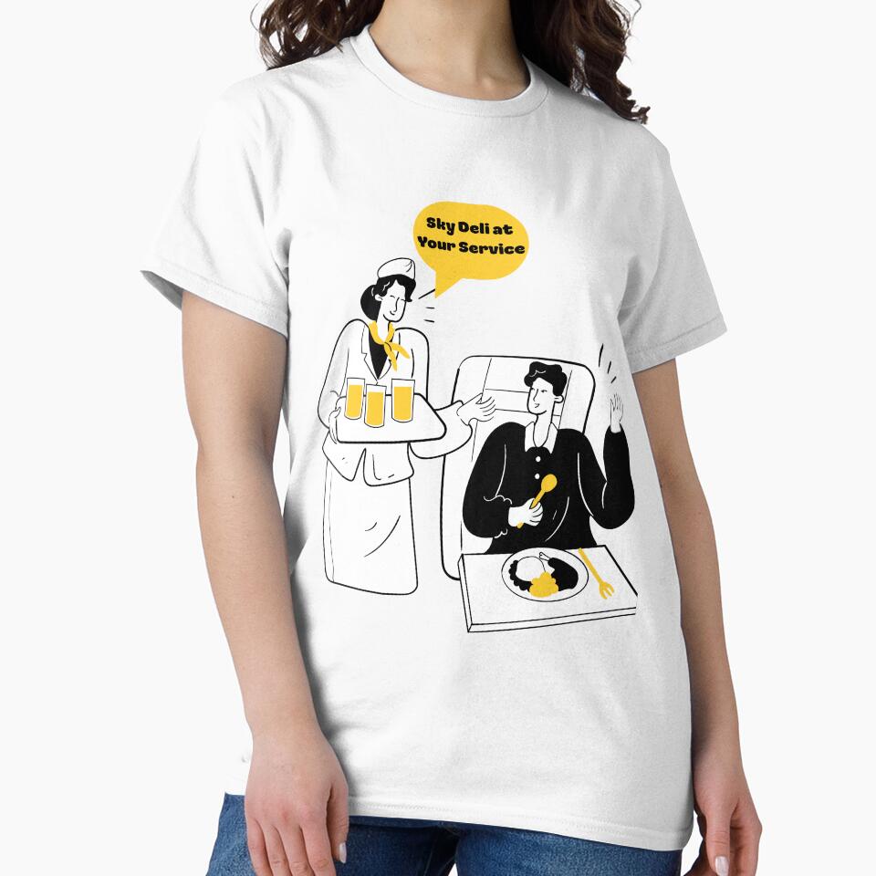 Sky Deli at Your Service – Funny Flight Attendant Design by AirmanTalha