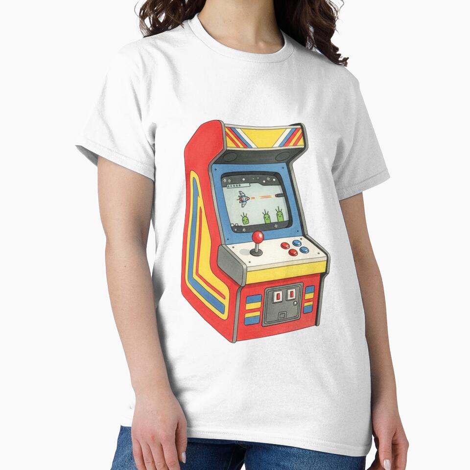 80s Retro Arcade Machine Classic Gaming Illustration by Pasteltone