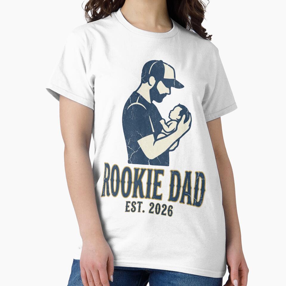 Rookie Dad Shirt New Dad Gift First Time Father T-Shirt Funny Fatherhood Tee Baby Shower Gift for Dad New Baby Announcement by PrintMemeLab