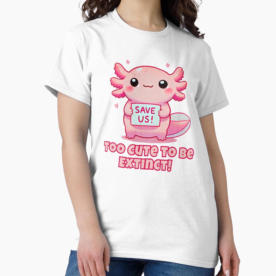 Cute Axolotl Sticker Too Cute To Be Extinct by SaavedraDesign