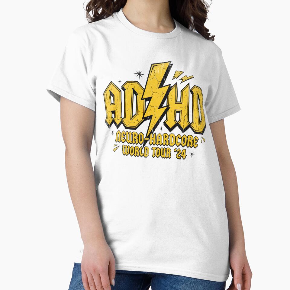 ADHD Neuro Hardcore World Tour Funny Neurodivergent Rock Parody Distressed Gift by AnnDesignStudio