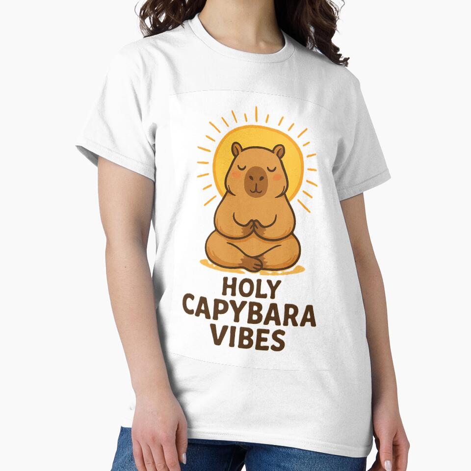 Holy Capybara Vibes – Cute Meditating Capybara by Colorflare
