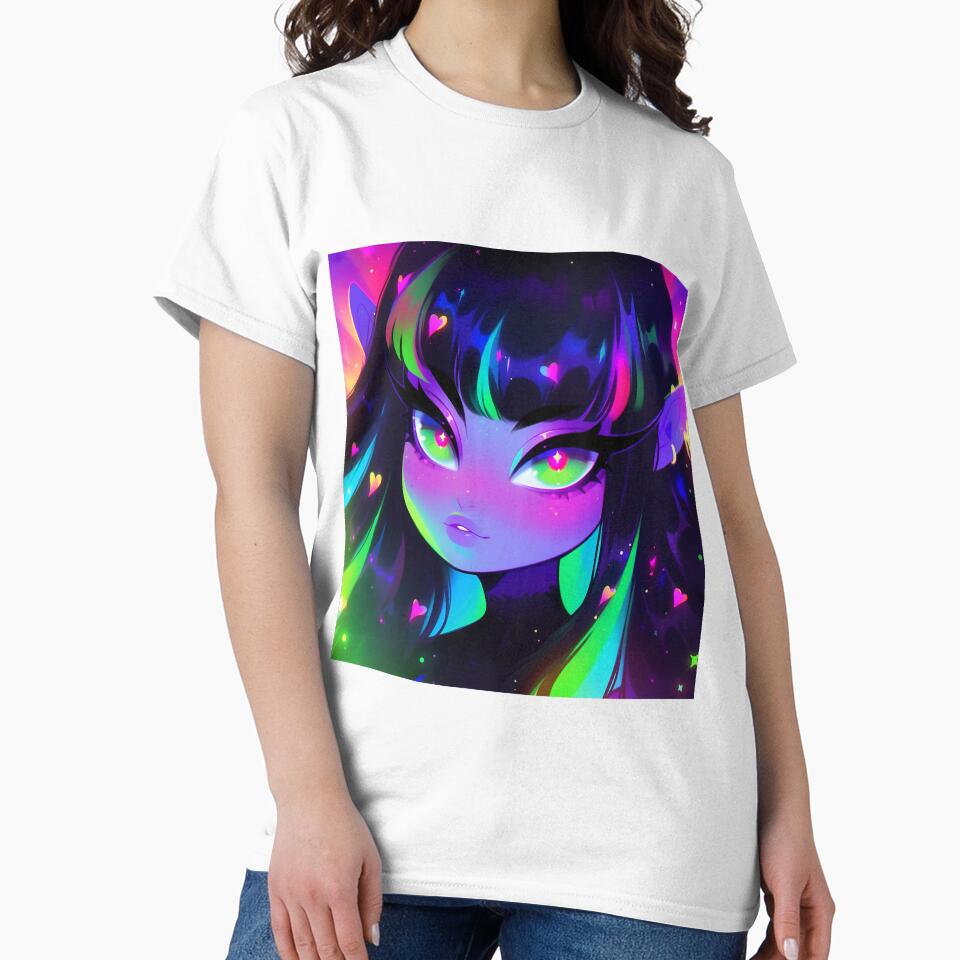 Neon Fantasy Hearts Anime Girl by bubblegoth