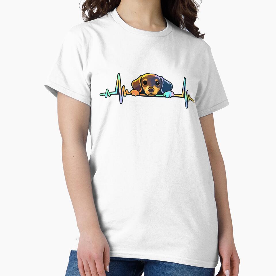 Cute Dachshund Heartbeat Dog Lover Vintage Graphic by ZIGLWORKS