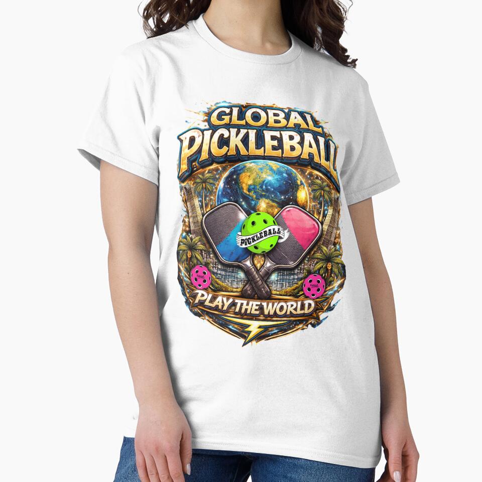 Global Pickleball Play The World | Bold International Sport Graphic by Jen.Lou