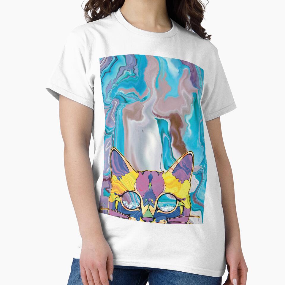 Psychedelic Trippy Cat – Chromatic Pop Vision by Odd Mood Studio