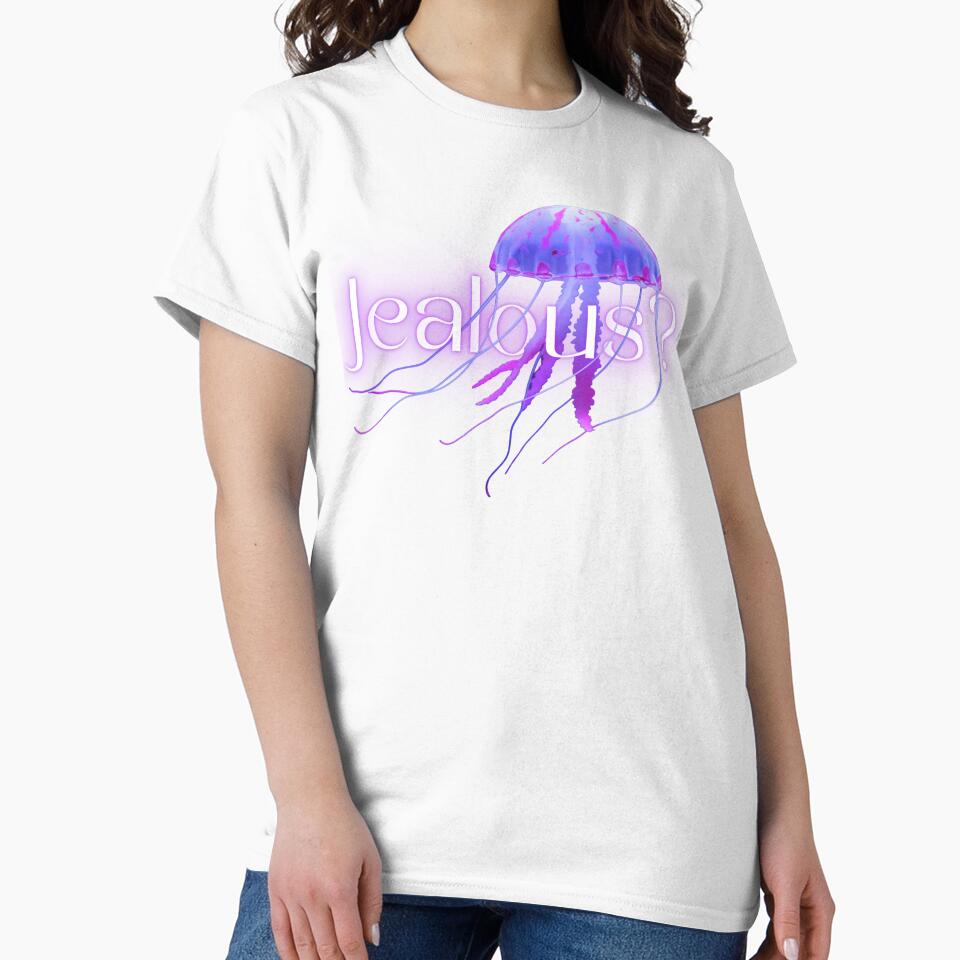 Jealous? Purple Jellyfish Glowing Text by Suzanne Uchytil