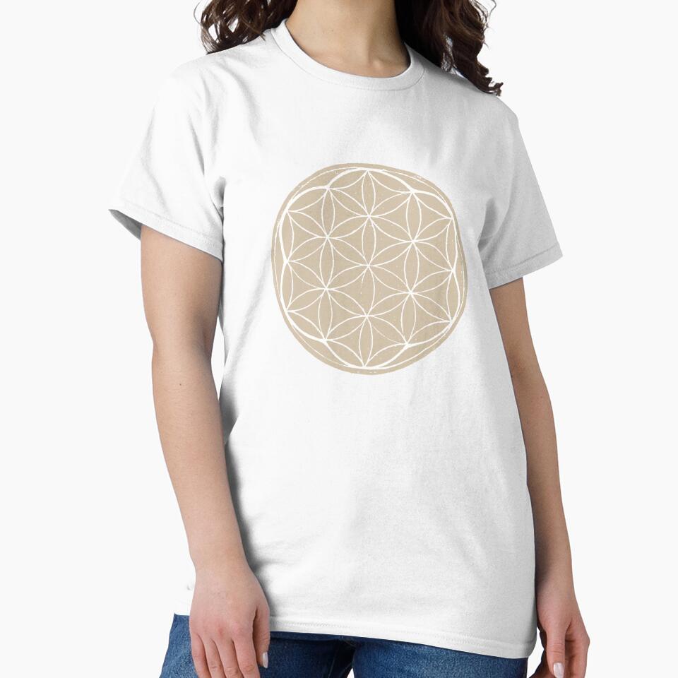 Flower of Life Linocut - Dove + Snow by Irene Estelle