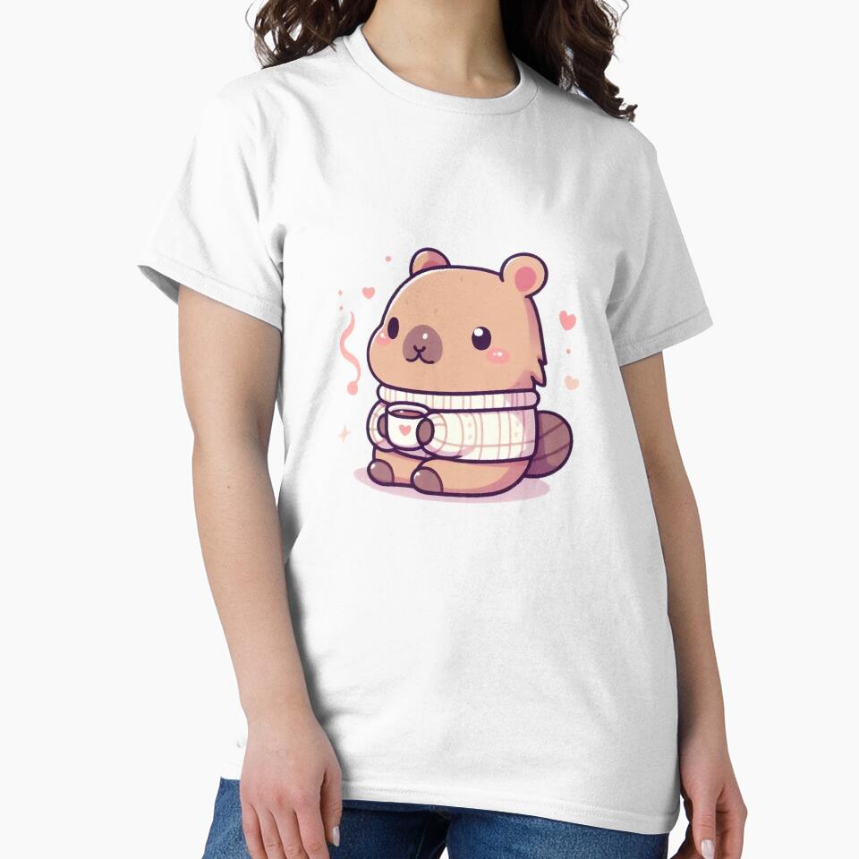 Cute Zen Capybara with Coffee Cup by PixelAIStudio