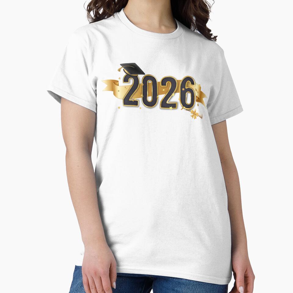 Graduate 2026 with Black Graduation Hat, Gold Star Confetti & Ribbon by JeweledDesigns