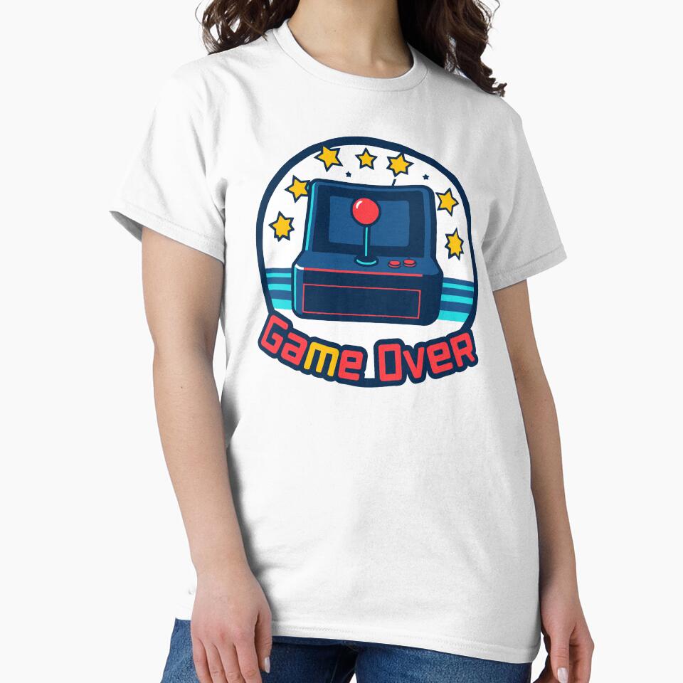 Retro Arcade Joystick Game Over Design - Vibrant Pixel Art for T-shirts, Phone Cases, and More by DConcept