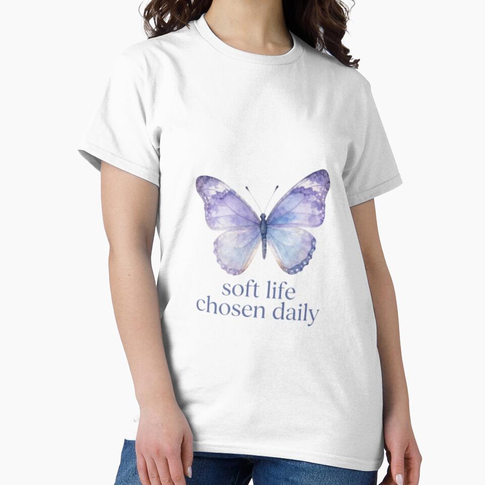 Soft Life Chosen Daily – Gentle Wellness Motivational Typography Print by CosmicQuietStudio