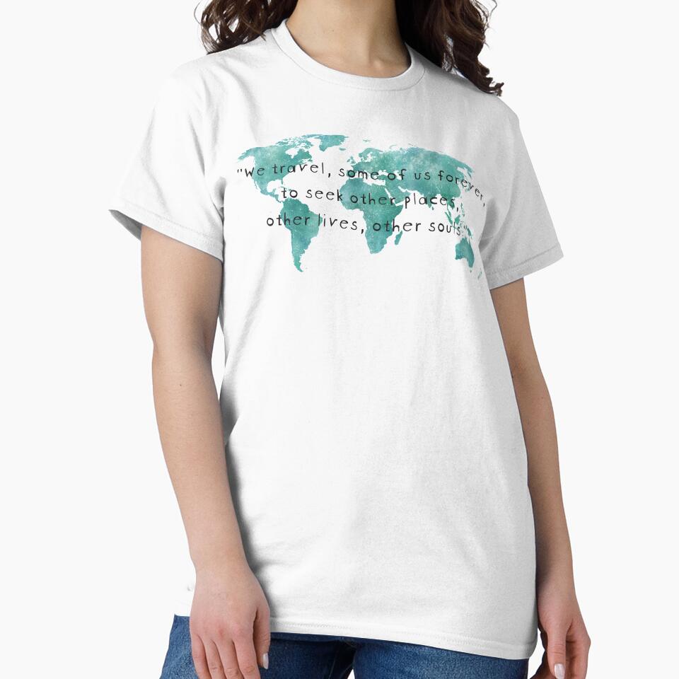 The Reason We Travel | Blue Watercolor World Map | Wanderlust by ABdigitaldesign