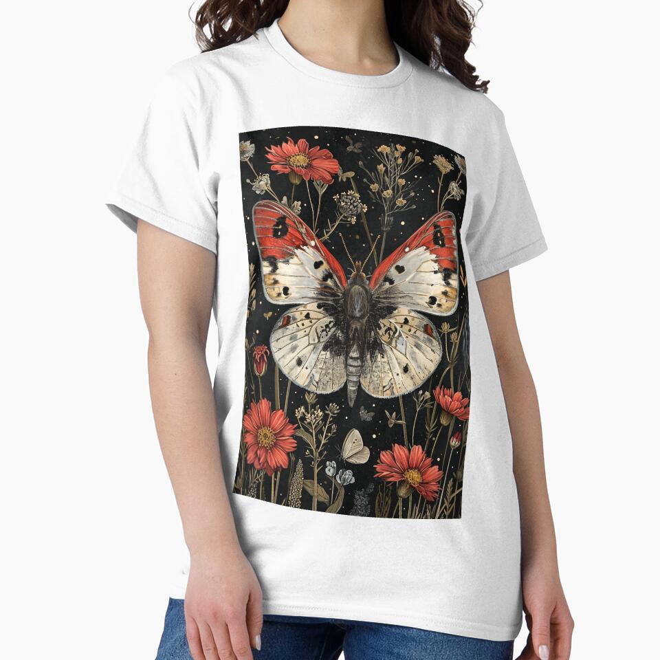 Moth and red wild flowers by Fantasy Cache