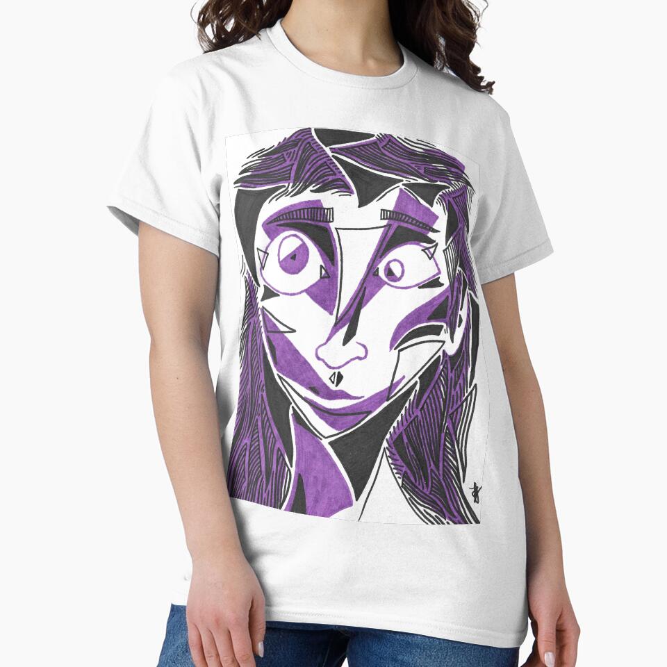 Abstract Face Sketch Purple Black White by BOKEbyTC