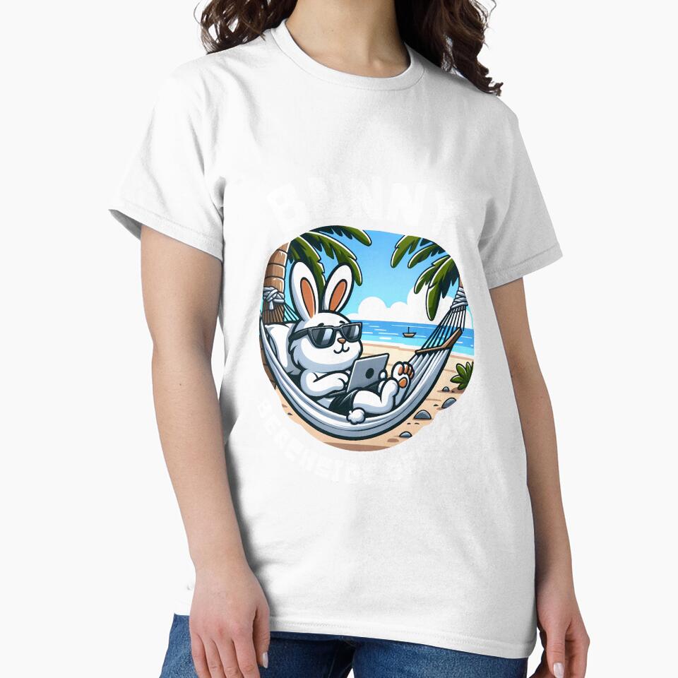 Bunny Beachside Office: Work and Waves by Upetees
