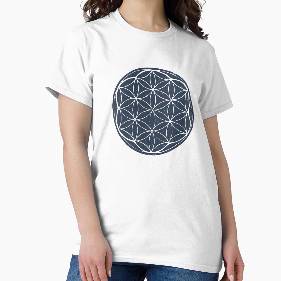 Flower of Life Linocut - Dusk + Snow by Irene Estelle
