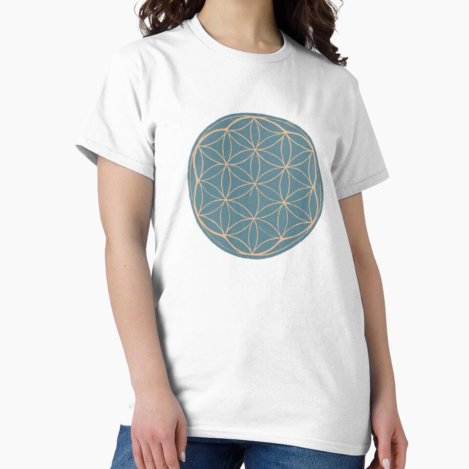 Flower of Life Linocut - Peacock + Melon by Irene Estelle