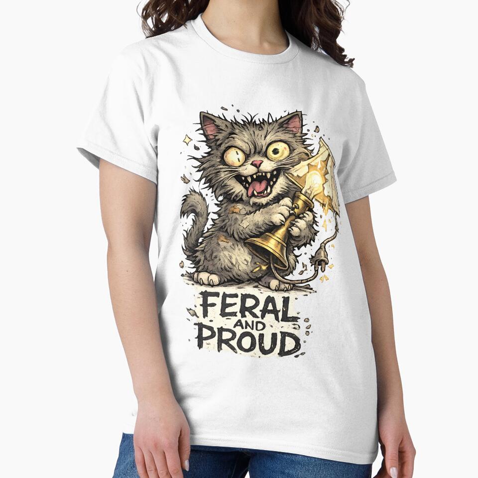 Feral And Proud Crazy Cat – Funny Chaotic Cat Mom Cat Lover Gift by SaNaCreation13