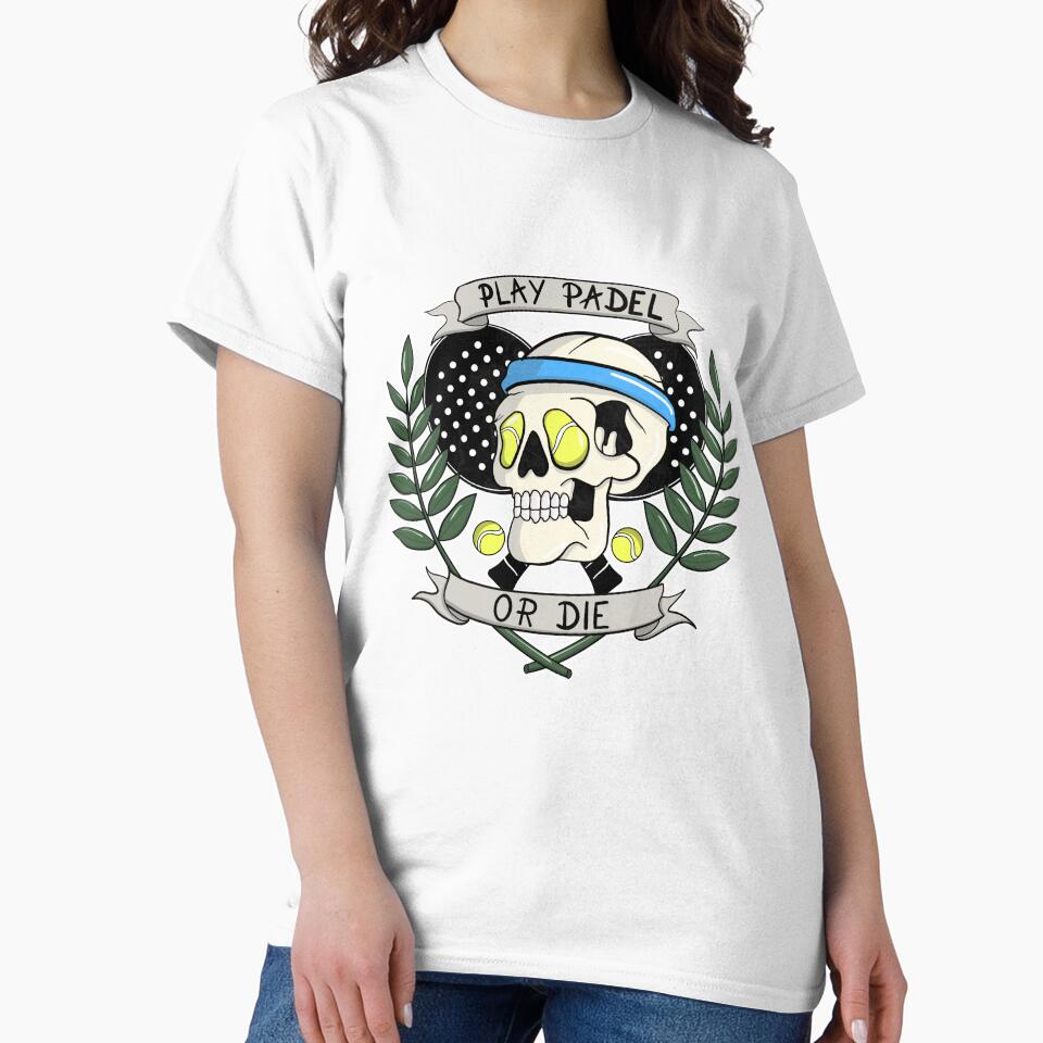 Play Padel Or Die cool padel skull balls as eyes by Cedinho