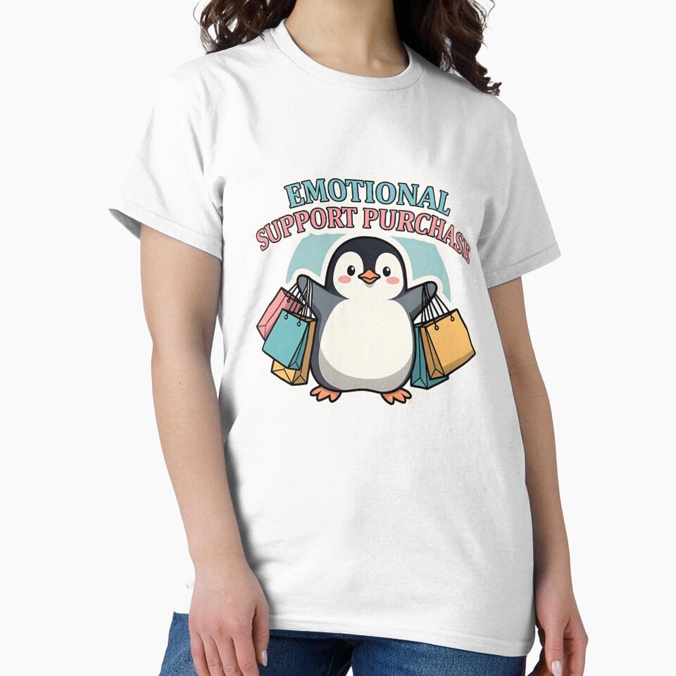 Emotional Support Purchase Penguin - Funny Shopping & Retail Therapy by GeniePixel