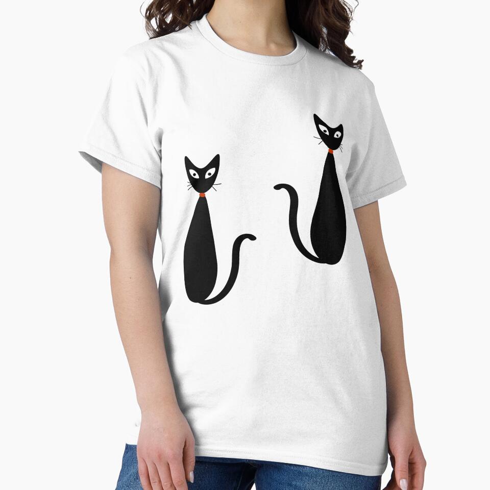 Mid Century Modern Black Atomic Cats by Pixels & Paint