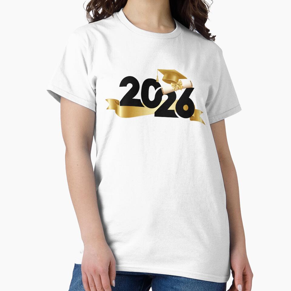 Graduate 2026 (Offset) with Gold Graduation Hat, Diploma & Gold Ribbon by JeweledDesigns