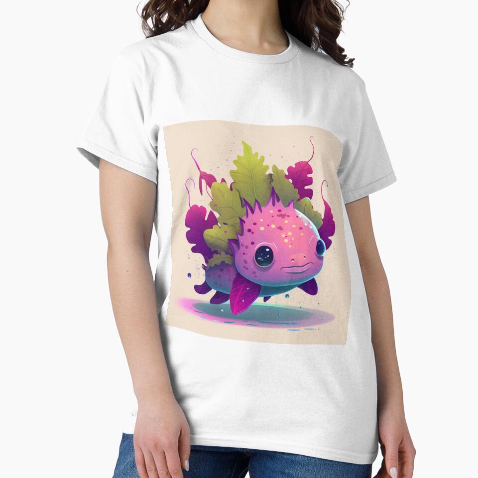 Pink Cute Axolotl - axolotl art by wildlifezen