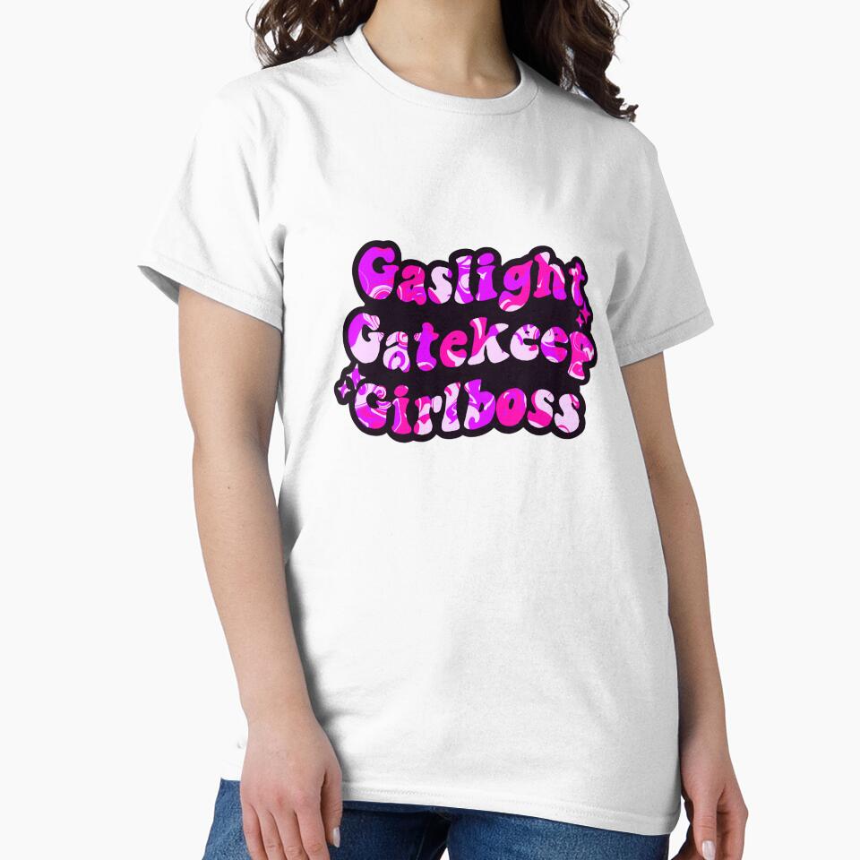 Gaslight gatekeep girlboss pink quote by Kaleigh W