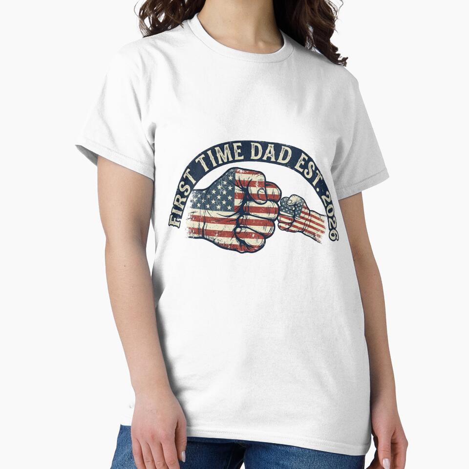 First Time Dad Est. 2026 Patriotic Fist Bump Father Design by KelliesGrafix