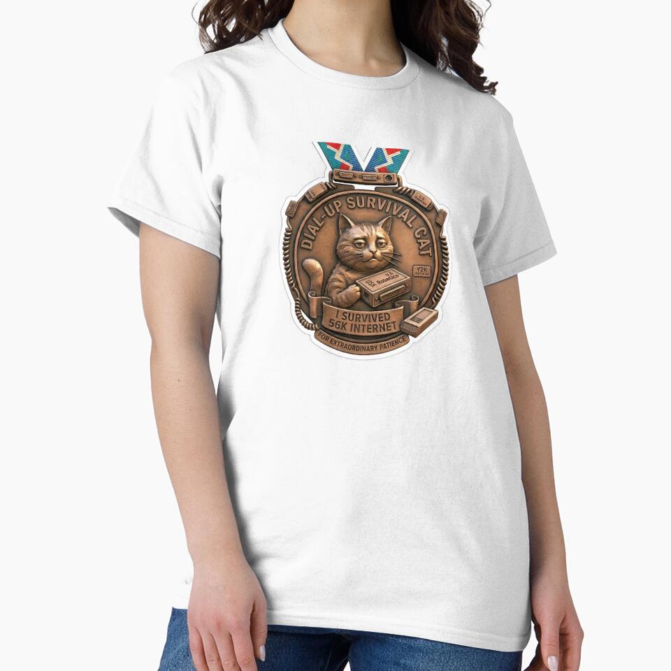 Dial-Up Survival Cat Metal Medal by Oommen Studio