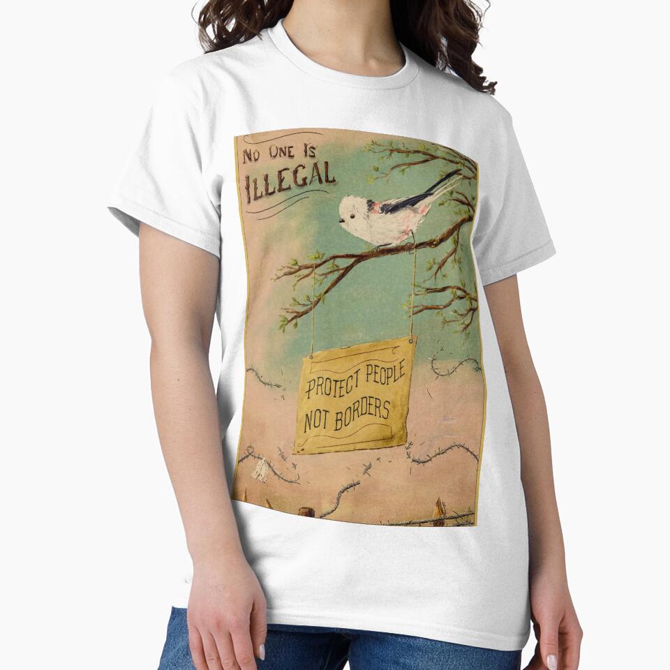 Protect people not borders - Pro-migrand bird by Loki Propagandart