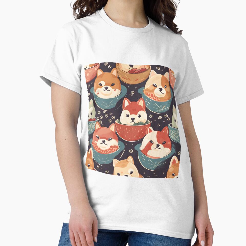 Awesome Shiba Inu Ramen Soup Pattern by FuschDesigns