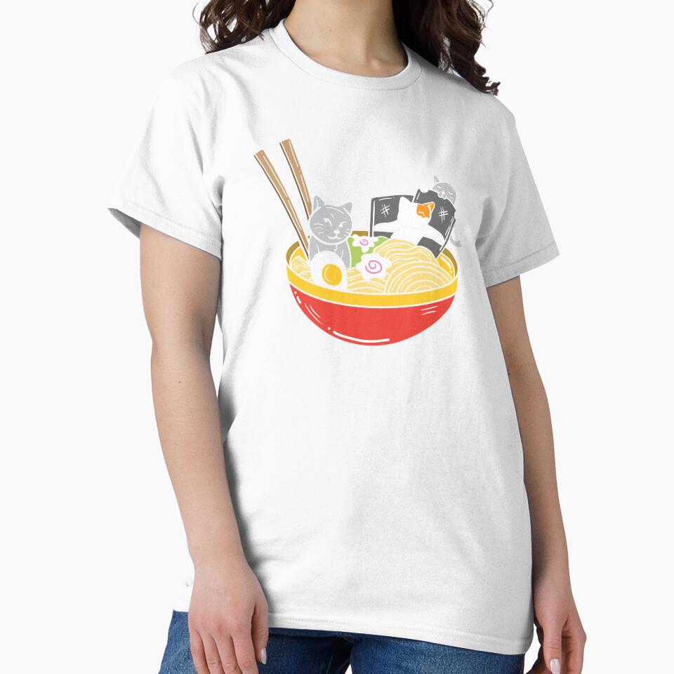 Anime Cat Japanese Ramen Noodles Foodie Gift by haselshirt