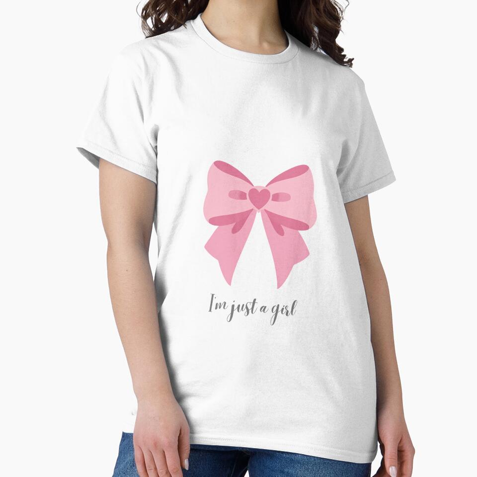 I'm just a girl pink bow by BlushMoodStudio
