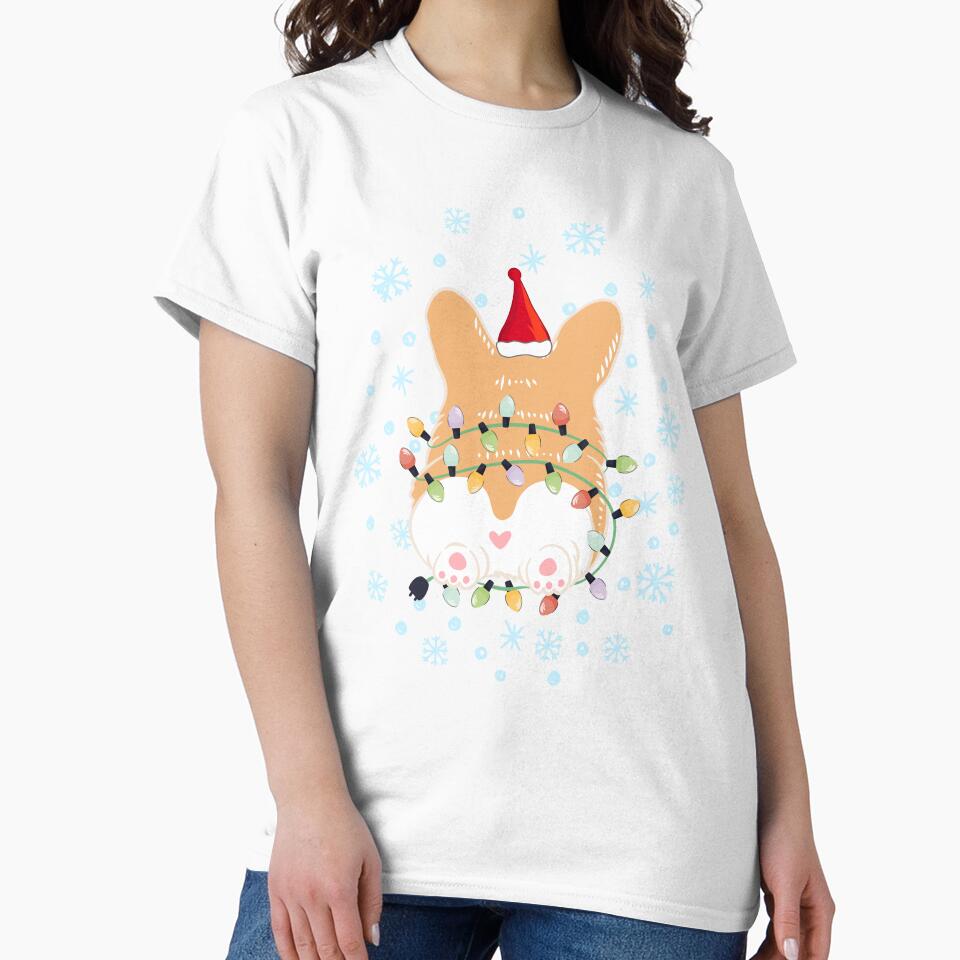 Cute Christmas Corgi Butt - Red 2 by Lulupainting